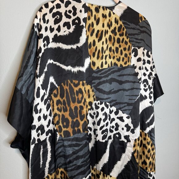 Moschino Swim Coverup Silk Animal Print Kimono One Size Fits Most - Picture 6 of 9